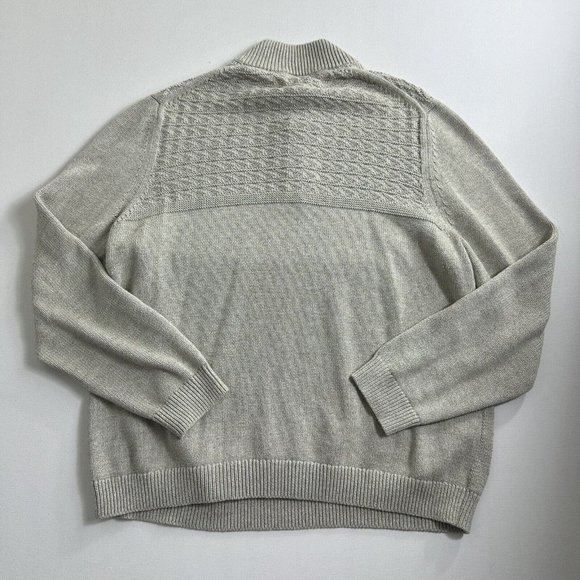 Tommy Bahama Sorrento Beach Button Mock Sweater Mens Size XL Beige Cable Knit - Picture 2 of 8